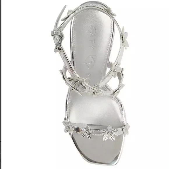 Katy Perry Analia Flower Square Toe Dress Sandals Size 8.5 - Picture 3 of 12